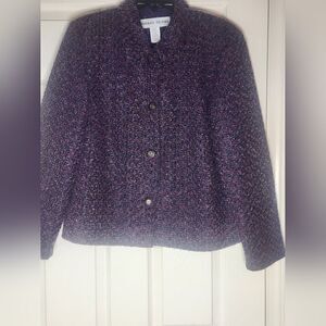 Vtg Adolfo Studio 16 MohairBlend Multiclred Full Lined Buttons Up Women’s Blazer